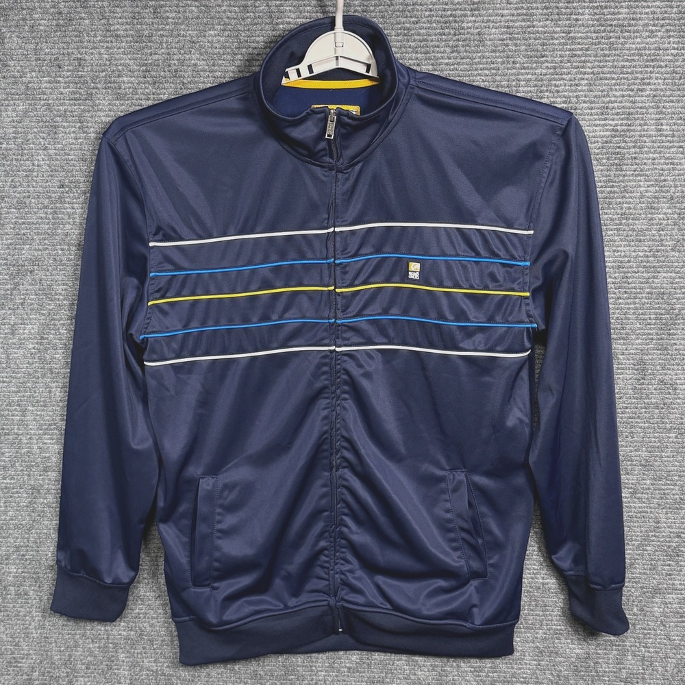 Ecko Unltd Men's Track Jacket Navy Blue XL Street Wear Striped
